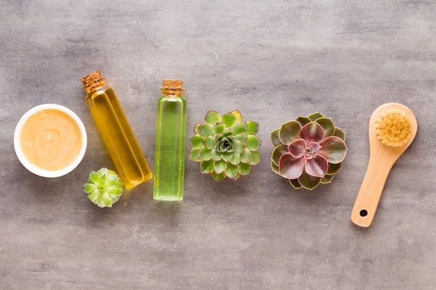 A split image showing close-ups of ingredients beneficial for oily skin (clay, tea tree oil) on one side and ingredients beneficial for dry skin (avocado, olive oil) on the other.