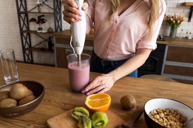 A lifestyle shot of a person preparing a smoothie with adaptogen powders, showcasing the integration of these herbs into a healthy, modern diet and wellness routine.