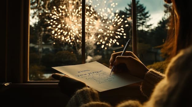 A serene individual practicing affirmations in a peaceful setting, perhaps by a window with soft light, holding a journal and pen.